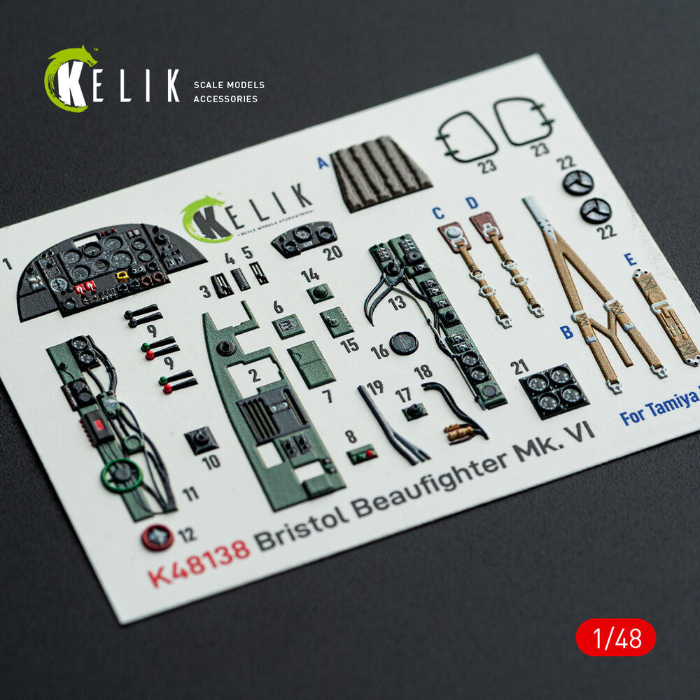 Bristol Beaufighter Mk.VI - interior 3D decals for Tamiya kit