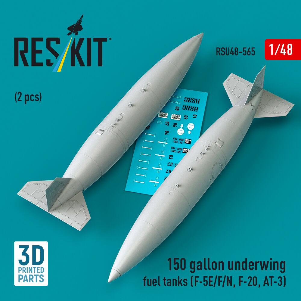 150 gallon underwing fuel tanks (2 pcs) (F-5E/F/N, F-20, AT-3) (3D Printed)