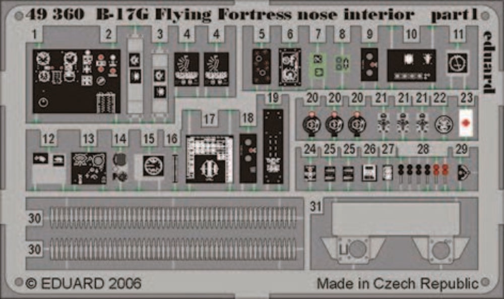 B-17G Flying Fortress nose interior für Revell/Monogram Bausatz