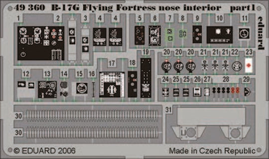 B-17G Flying Fortress nose interior für Revell/Monogram Bausatz