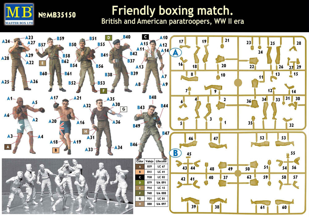 Friendly boxing match.Brit.+Amer.paratro