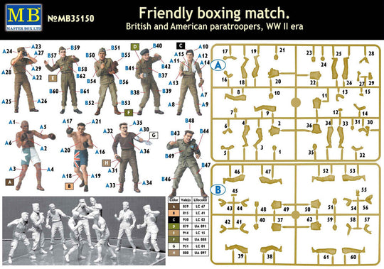 Friendly boxing match.Brit.+Amer.paratro