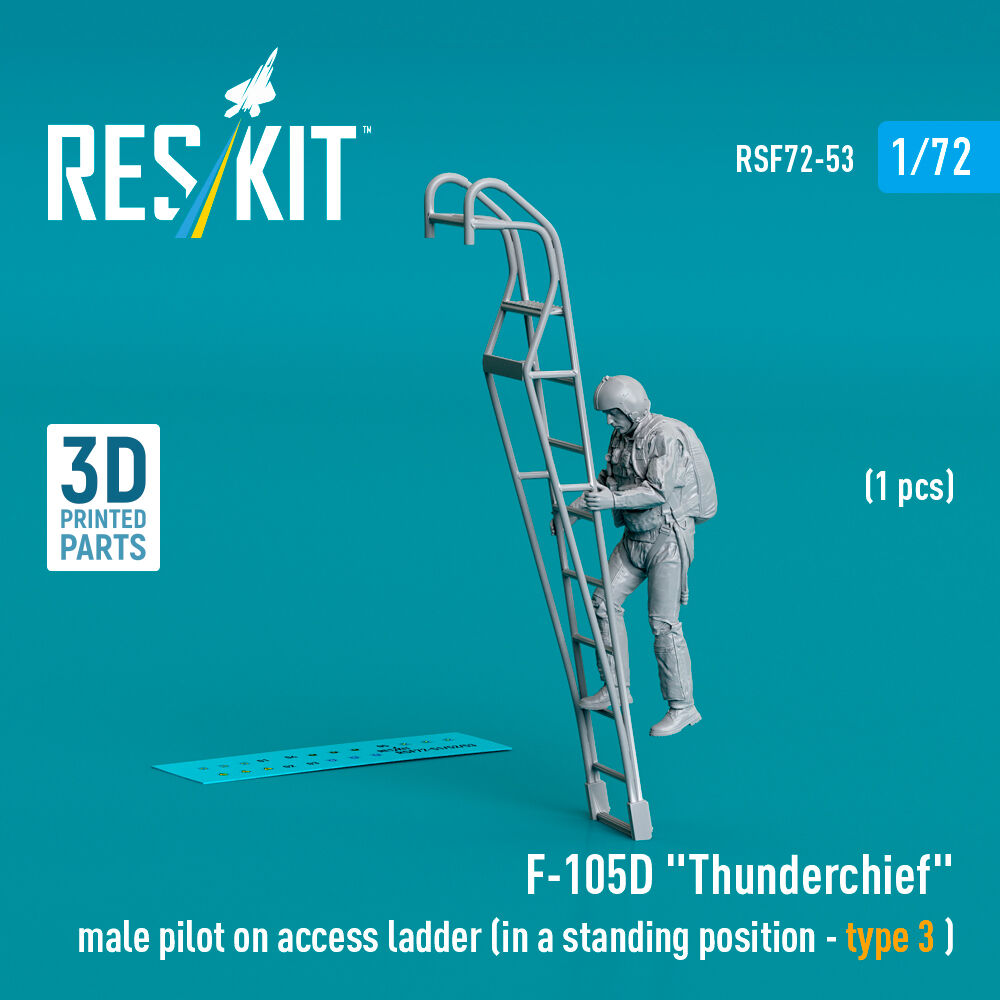 F-105 (D,F,G) Thunderchief male pilot on access ladder (type 3) (1 pcs) (3D Printed)