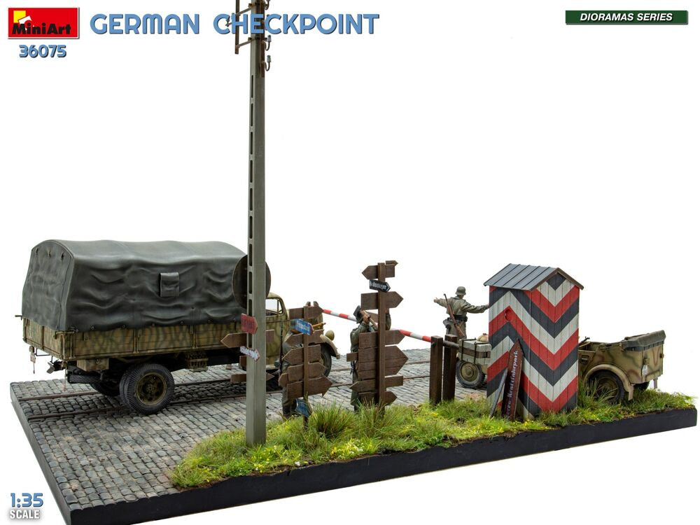 German Checkpoint. 3t Cargo Truck 3,6-36S & Kfz.1 Type 170VK w/ Feldgendarmerie. Big Set