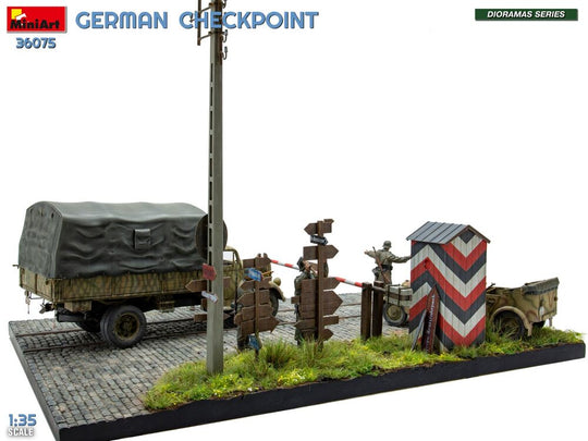 German Checkpoint. 3t Cargo Truck 3,6-36S & Kfz.1 Type 170VK w/ Feldgendarmerie. Big Set