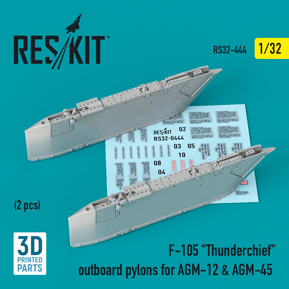 F-105 Thunderchief outboard AGM-12 & AGM-45 pylons (2 pcs) (3D Printed)