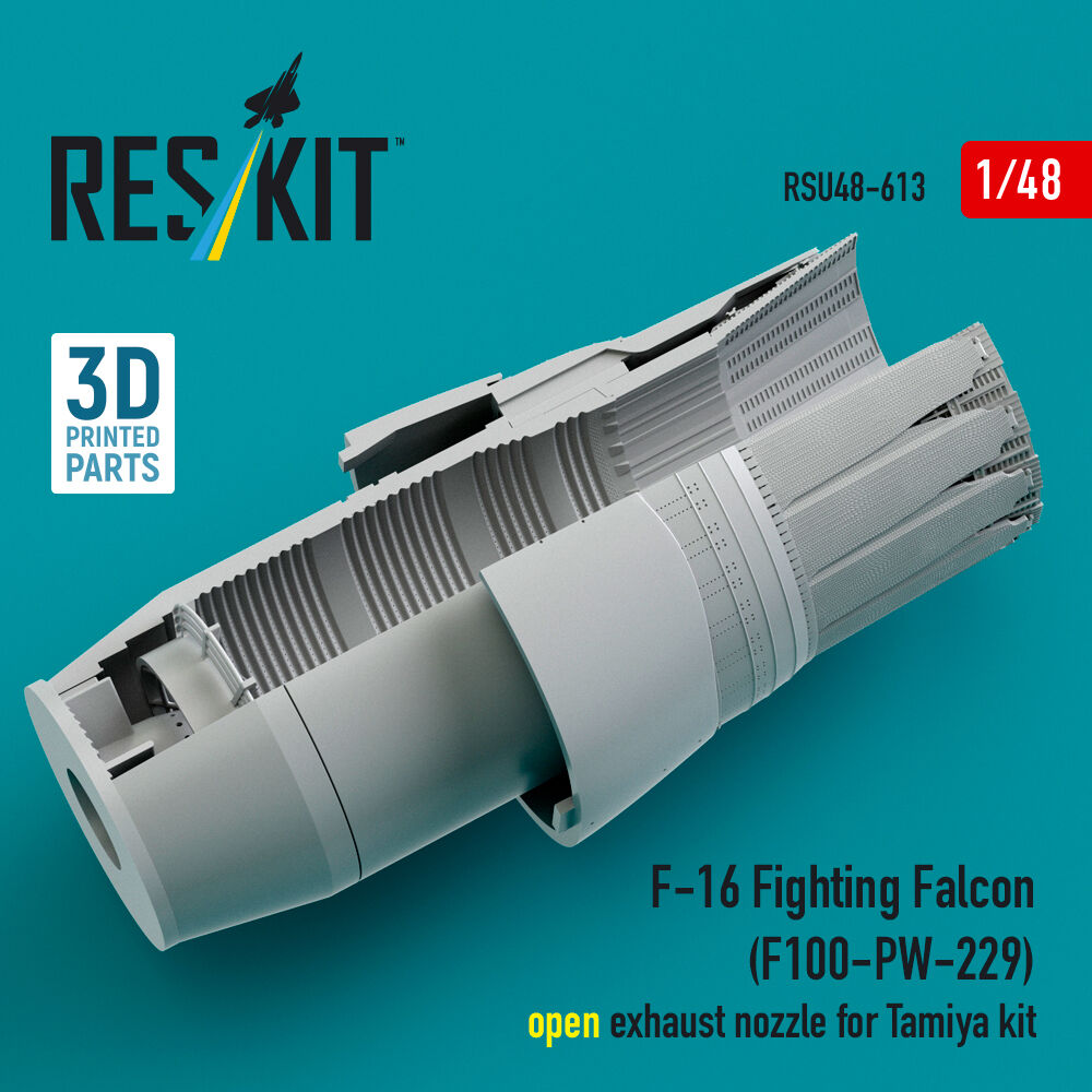 F-16 Fighting Falcon (F100-PW-229) open exhaust nozzle for Tamiya kit (3D Printed)