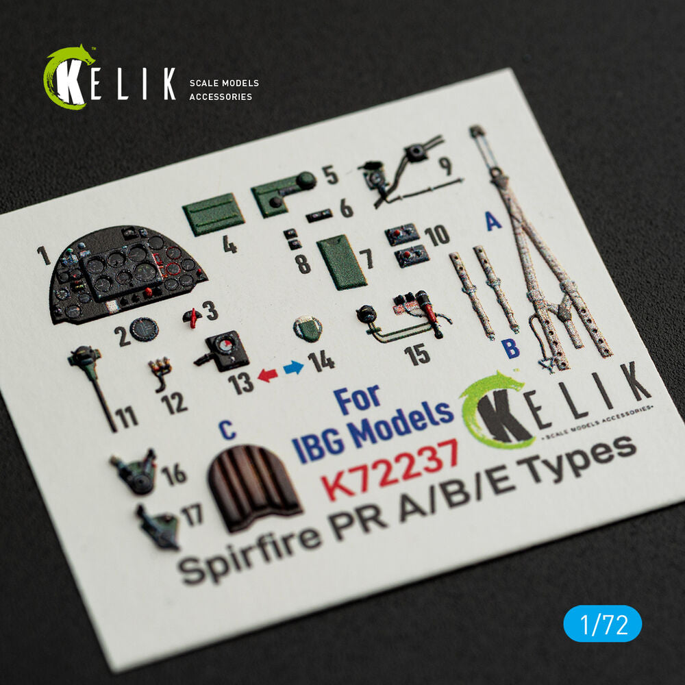 Spitfire PR A/B/E Types - interior 3D decals for IBG Models kit