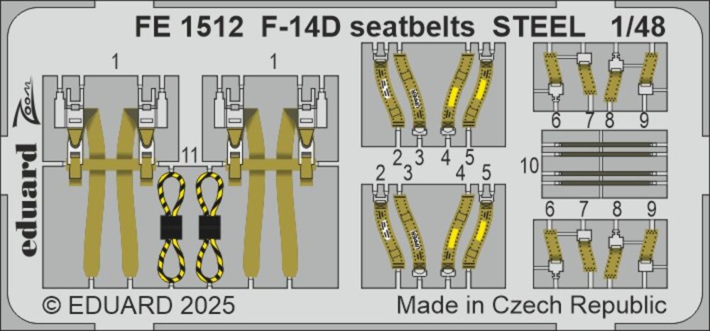 F-14D seatbelts STEEL  GREAT WALL HOBBY