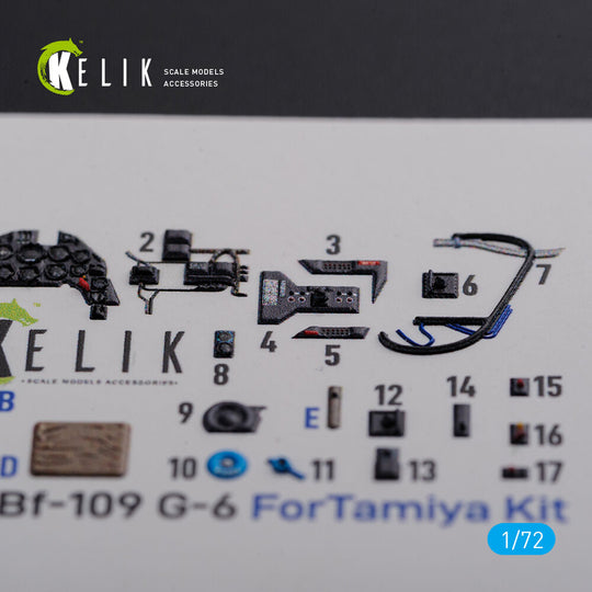 BF109 G-6 interior 3D decals for Tamiya kit