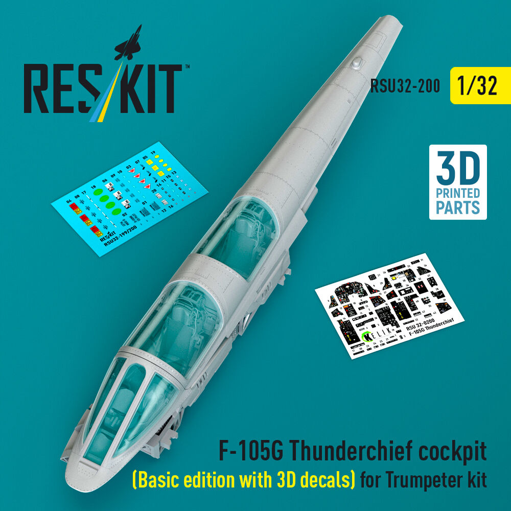 F-105G Thunderchief cockpit (Basic edition with 3D decals) for Trumpeter kit (3D Printed)