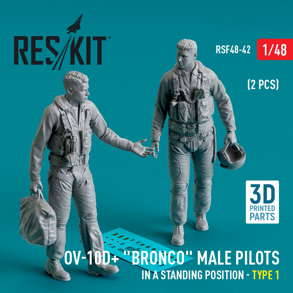 OV-10D+ Bronco male pilots (in a standing position - type 1) (2 pcs) (3D Printed)