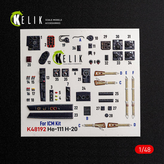 He-111 H-20 - interior 3D decals for ICM