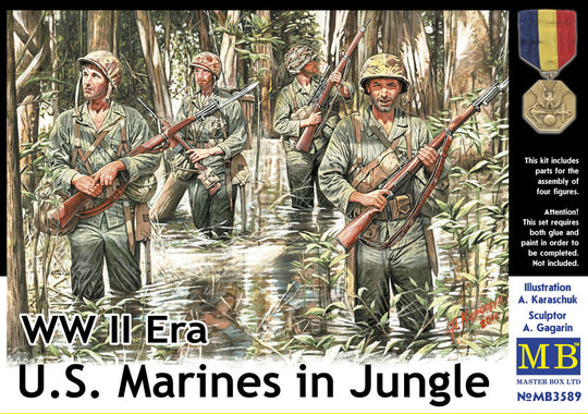 U.S. Marines in jungle, WWII era