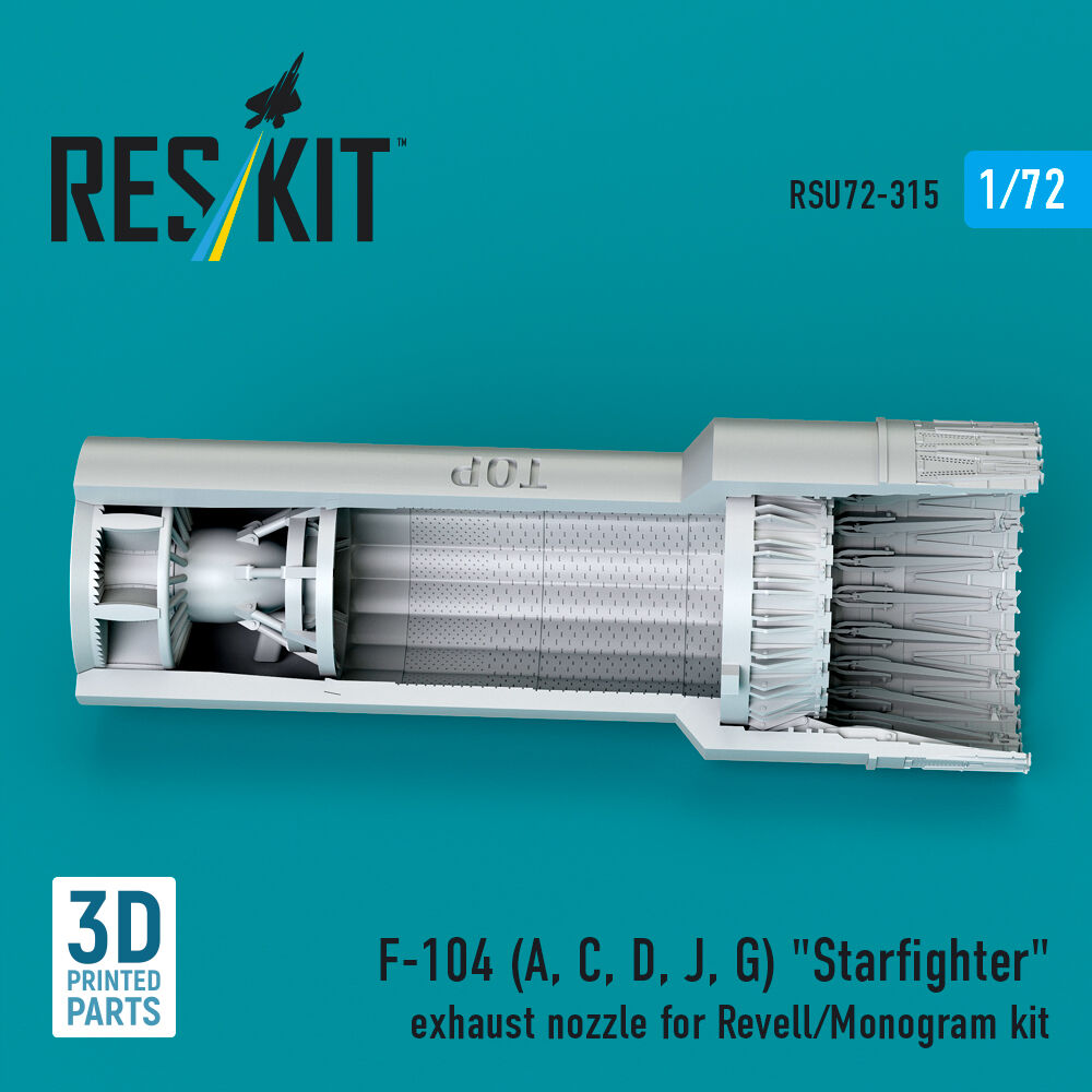 F-104 (A, C, D, J, G) Starfighter exhaust nozzle for Revell/Monogram kit (3D Printed)