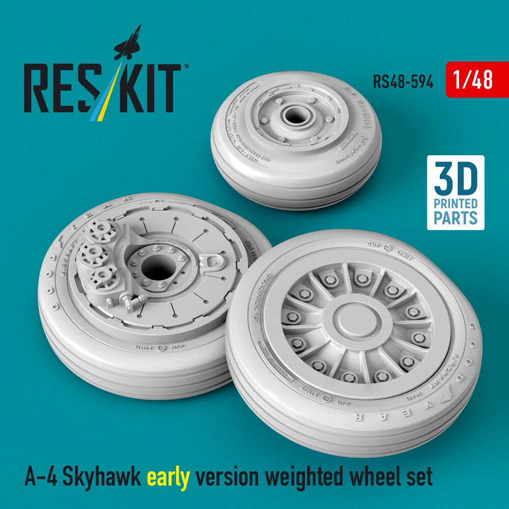 A-4 Skyhawk early version weighted wheel set (3D Printed)