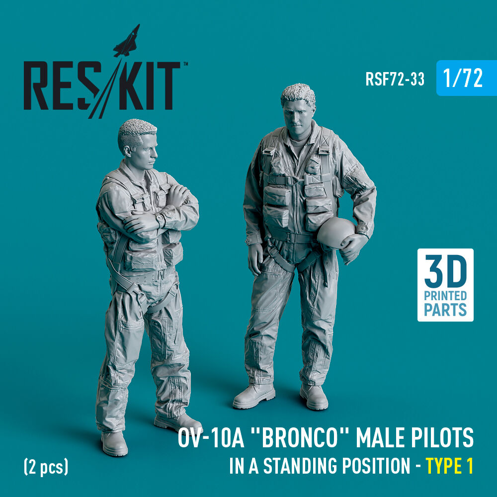 OV-10A Bronco male pilots (in a standing position - type 1) (2 pcs) (3D Printed)