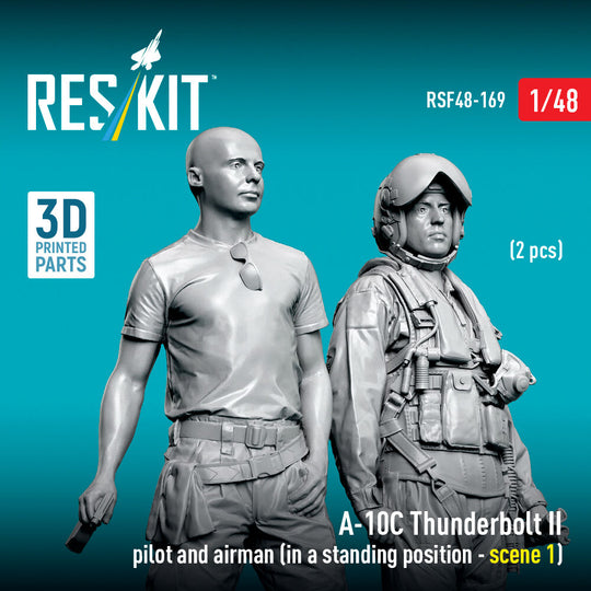 A-10C Thunderbolt II pilot and airman (in a standing position - scene 1) (2 pcs) (3D Printed)