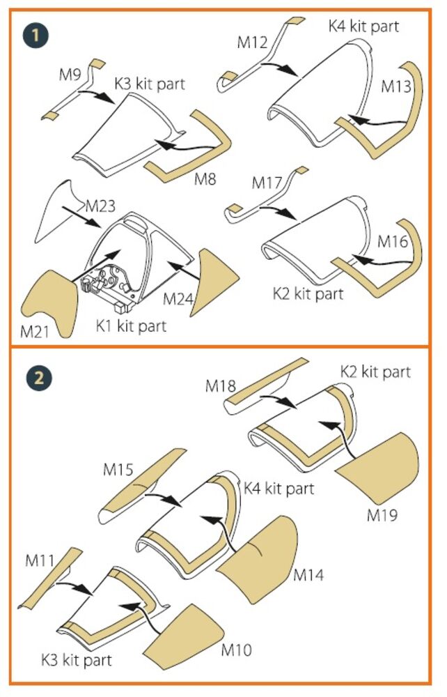 Mirage 2000D double-sided painting mask for Modelsvit kit 72075