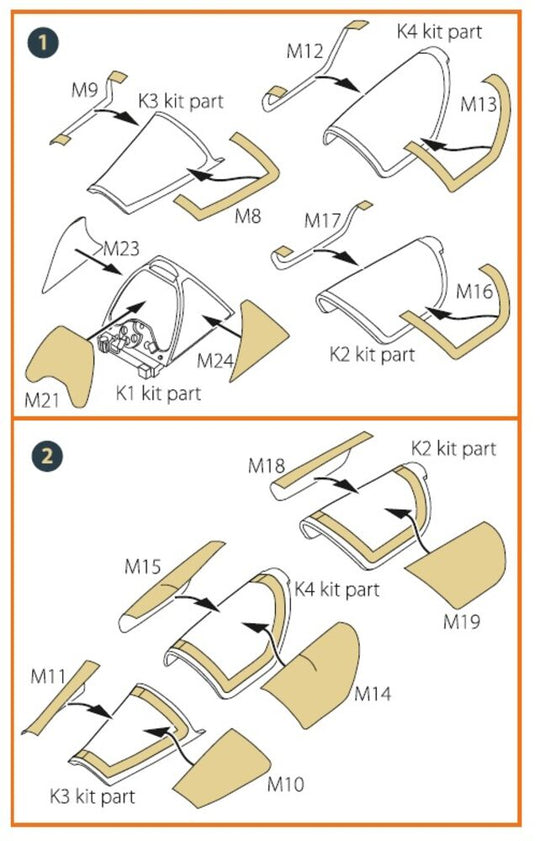 Mirage 2000D double-sided painting mask for Modelsvit kit 72075