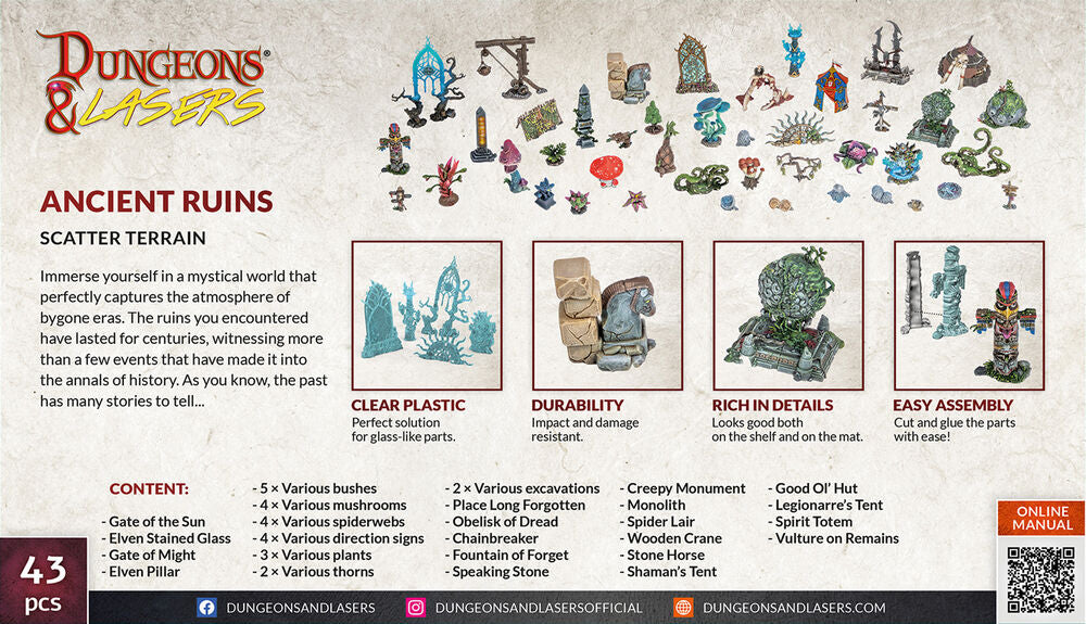 Dungeons & Lasers Expansion Set: ANCIENT RUINS SCATTER TERRAIN