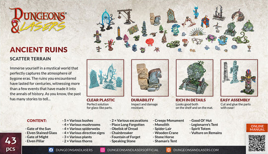 Dungeons & Lasers Expansion Set: ANCIENT RUINS SCATTER TERRAIN