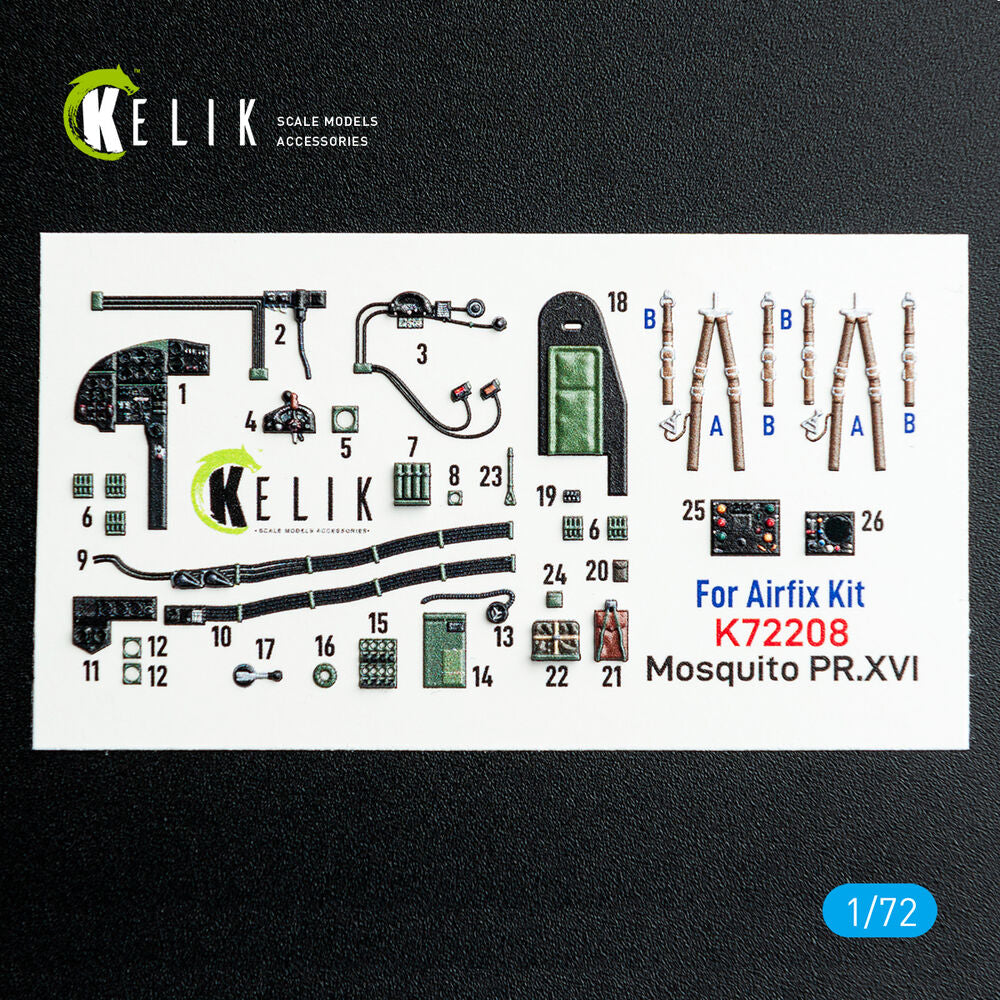 Mosquito PR.XVI - interior 3D decals for Airfix kit