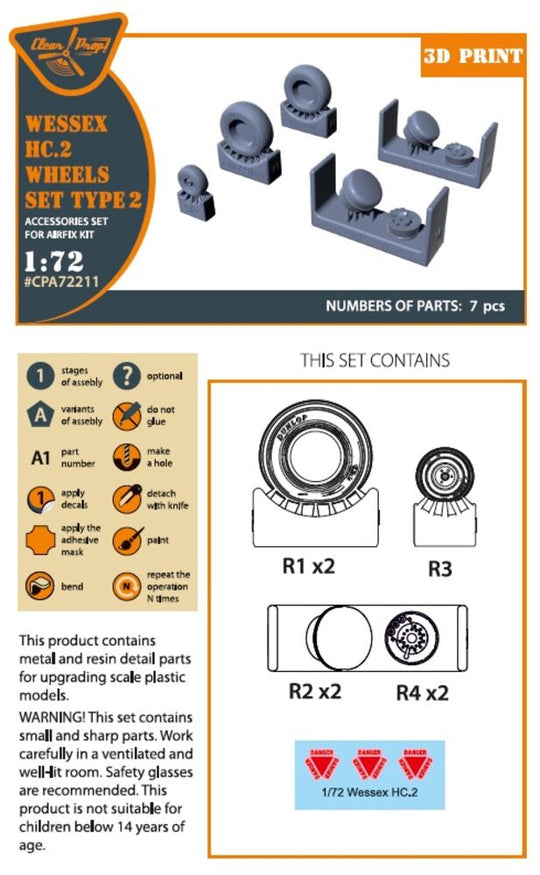 Wessex HC.2 Wheel set type 2 for Airfix kit