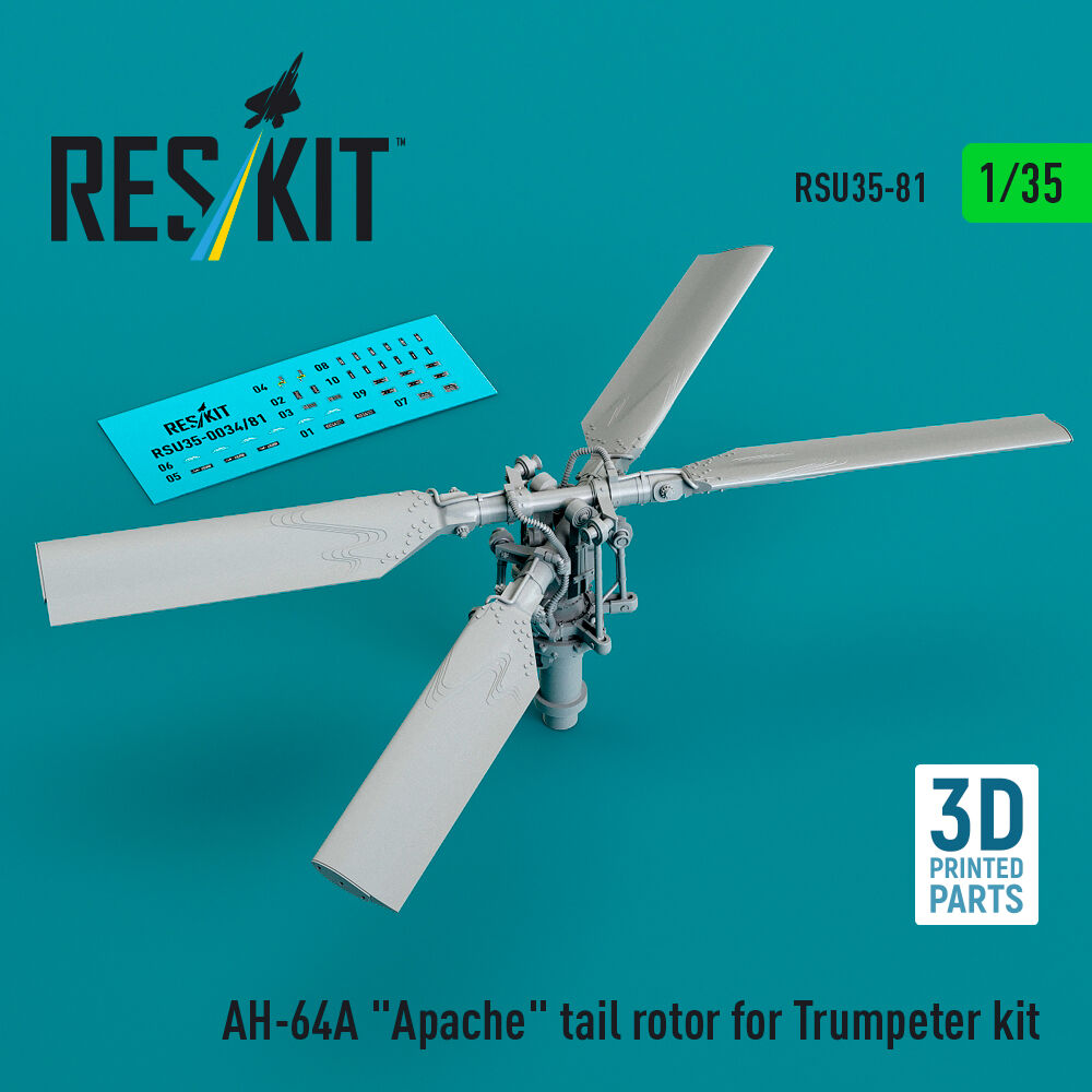 AH-64A Apache tail rotor for Trumpeter kit (3D Printed)