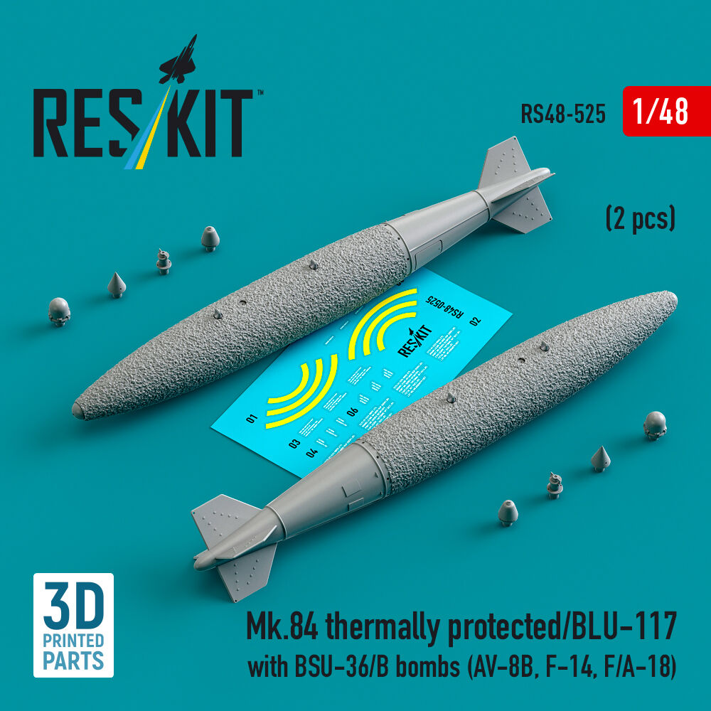 Mk.84 thermally protected/BLU-117 with BSU-36/B bombs (2 pcs) (AV-8B, F-14, F/A-18) (3D Printed)