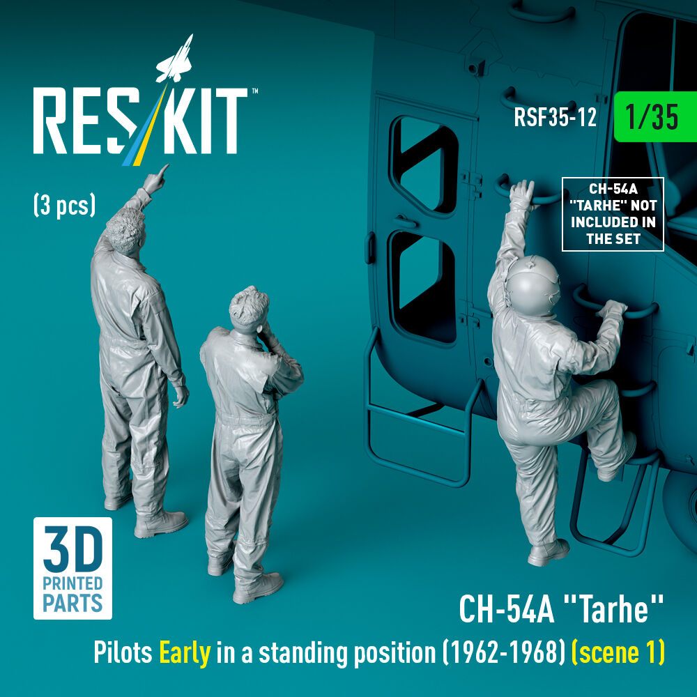 CH-54A Tarhe pilots Early in a standing position (1962-1968) (scene 1) (3 pcs) (3D Printed)