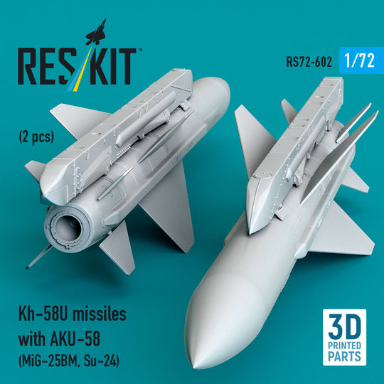 Kh-58U missiles with AKU-58 (2 pcs) (MiG-25BM, Su-24) (3D Printed)