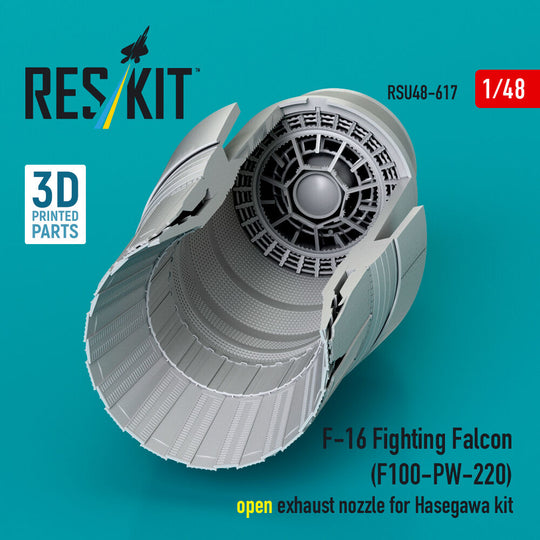 F-16 Fighting Falcon (F100-PW-220) open exhaust nozzle for Hasegawa kit (3D Printed)