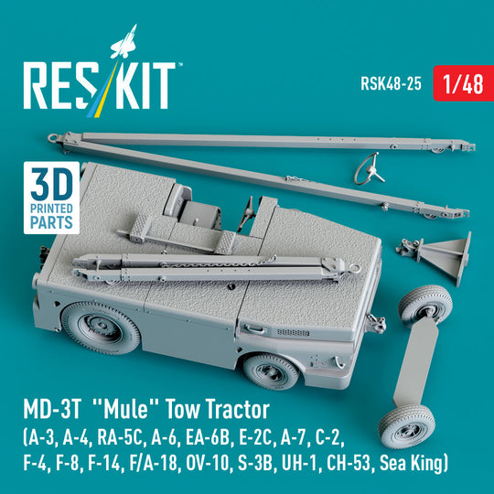 MD-3T Mule Tow Tractor (A-3, A-4, RA-5C, A-6, EA-6B, E-2C, A-7, C-2, F-4, F-8, F-14, F/A-18, OV-10, S-3B, UH-1, CH-53, Sea King) (3D Printed model kit)
