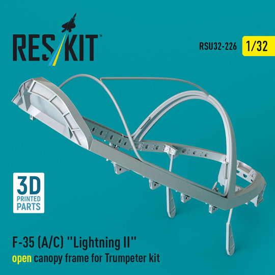 F-35 (A/C) Lightning II open canopy frame for Trumpeter kit (3D Printed)