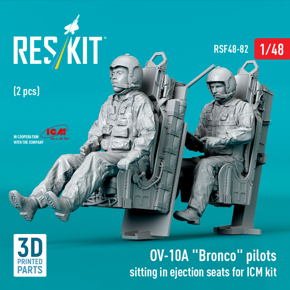 OV-10A Bronco pilots sitting in ejection seats for ICM kit (2 pcs) (3D Printed)