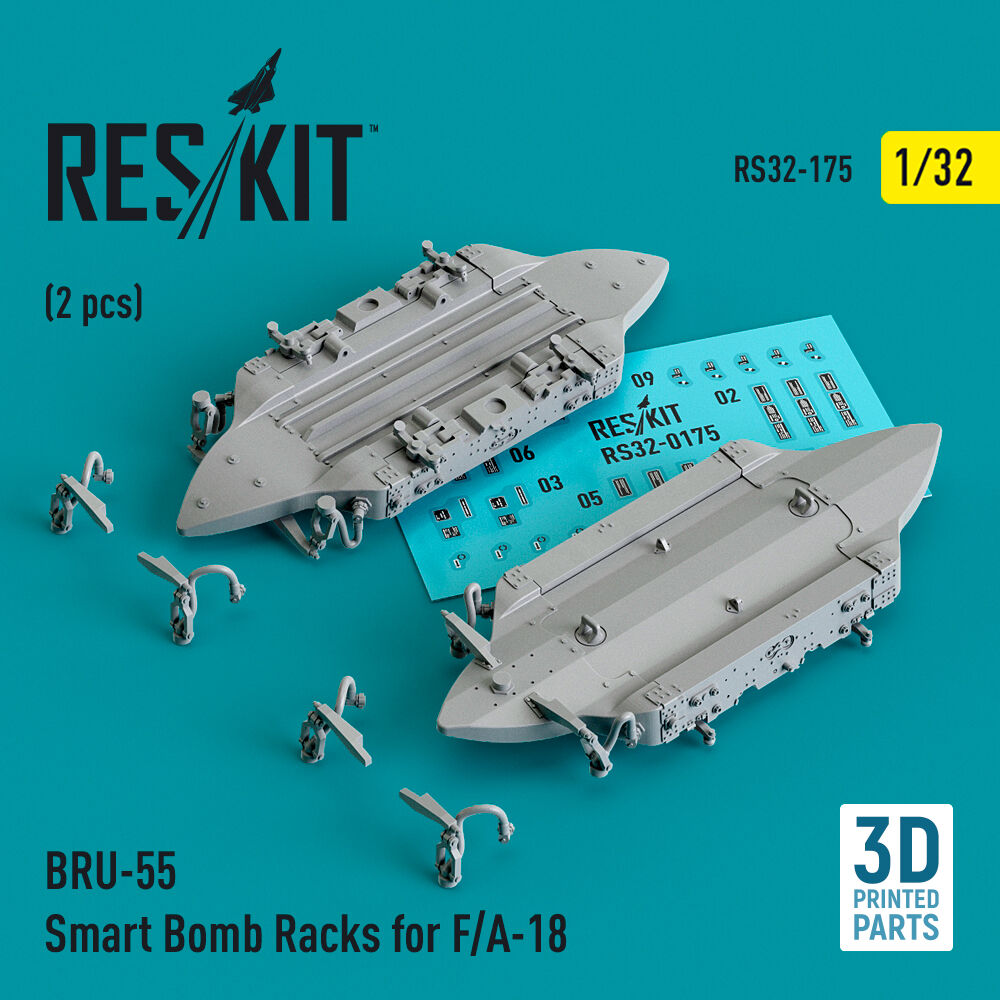 BRU-55 Smart Bomb Racks for F/A-18 (2 pcs) (3D Printed)