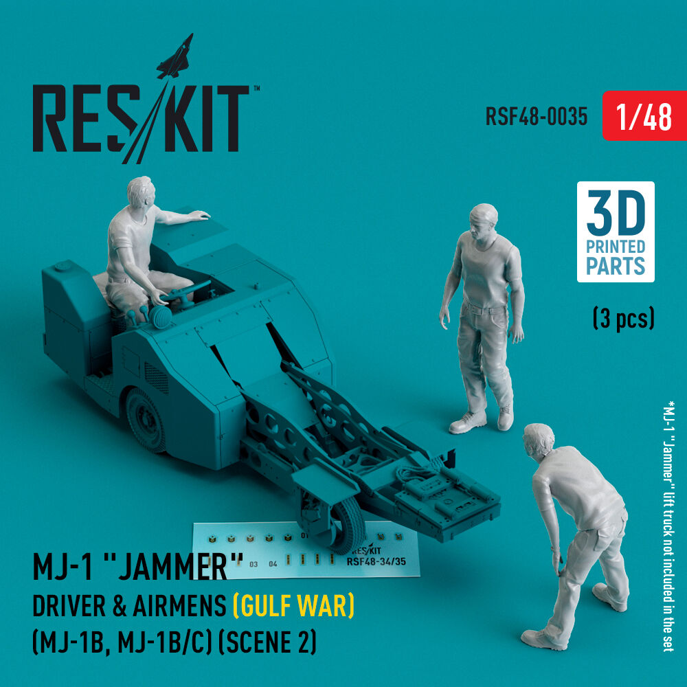 MJ-1 Jammer Driver & airmens (Gulf War) (MJ-1B, MJ-1B/C) (scene 2) (3 pcs) (3D Printed)