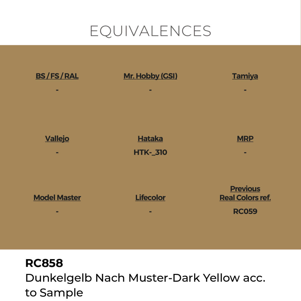 Real Colors: Dunkelgelb Nach Muster-Dark Yellow acc. to Sample