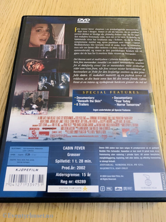 Cabin Fever. 2002. Dvd. Dvd