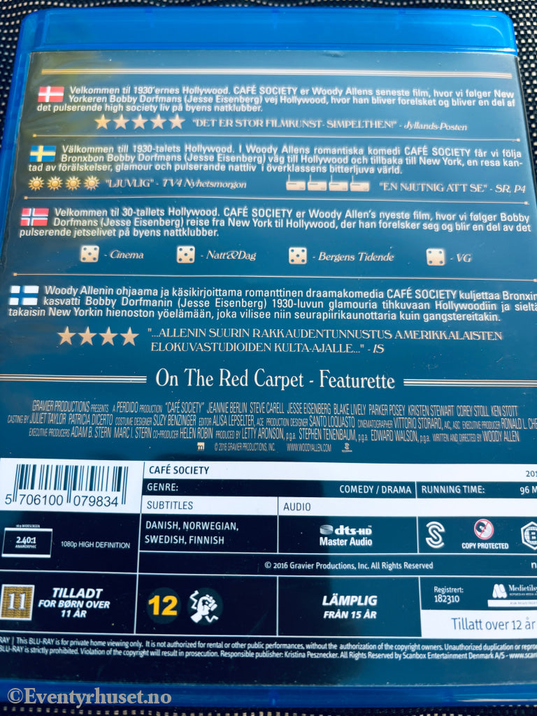 Café Society. Blu-ray Disc.