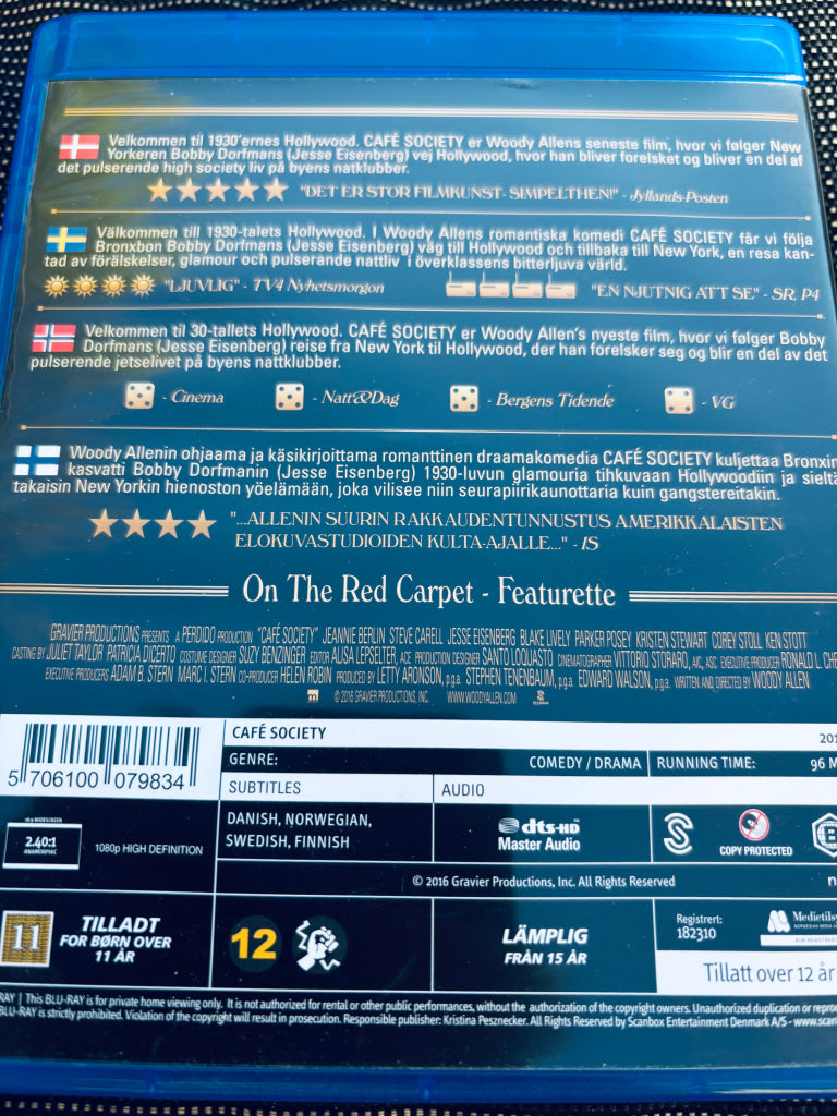 Café Society. Blu-ray Disc.