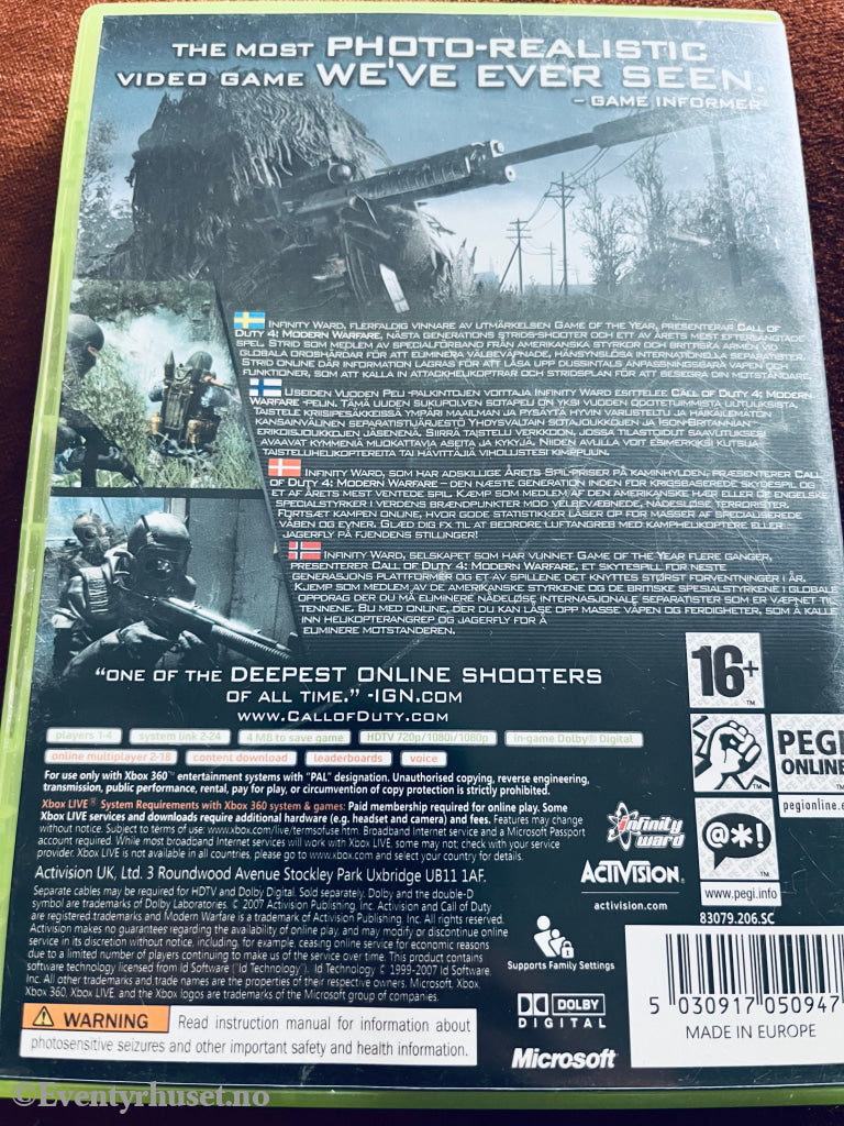 Call Of Duty 4 - Modern Warfare. Xbox 360. 360