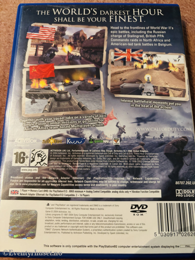 Call of Duty: Finest Hour. PS2.