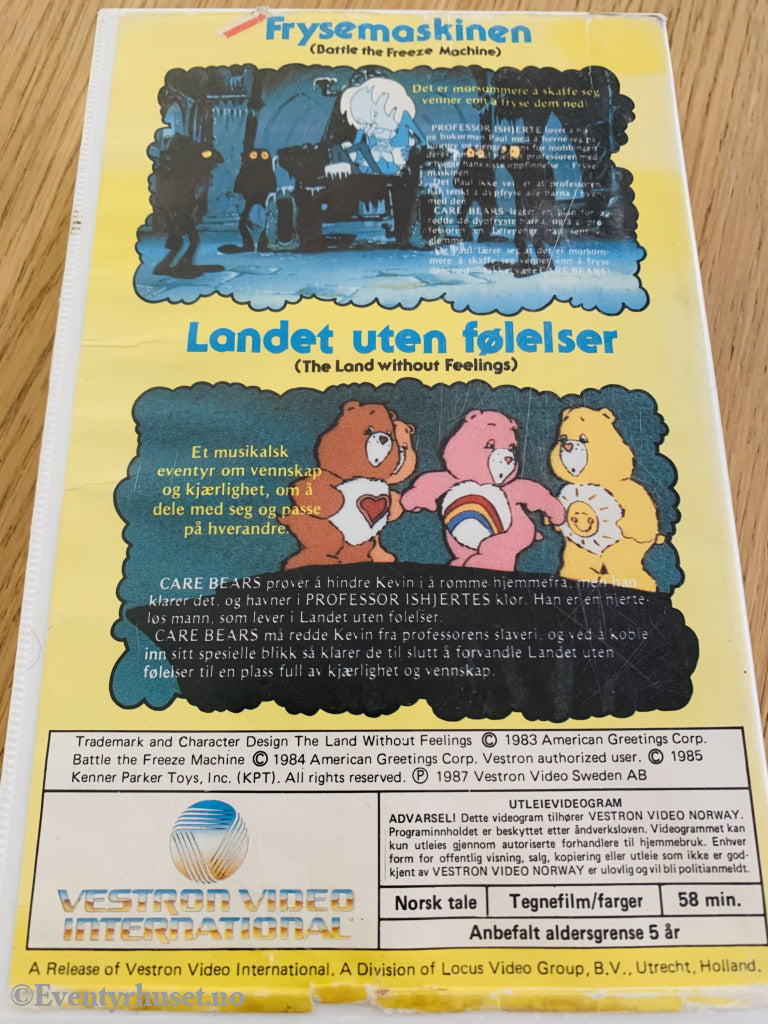 Care Bears. Frysemaskinen Og Landet Uten Følelser. 1983/87. Vhs Big Box.