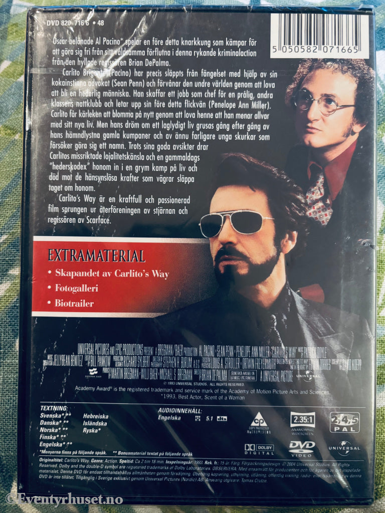 Carlito's Way. DVD. Ny i plast!