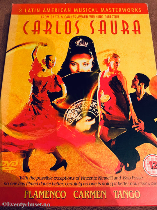 Carlos Saura: Flamenco (1995), Carmen (1983), Tango (1998). DVD samleboks.