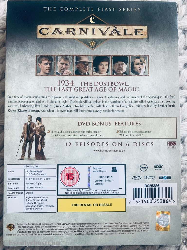 Carnivale. Sesong 1. Dvd Samleboks.