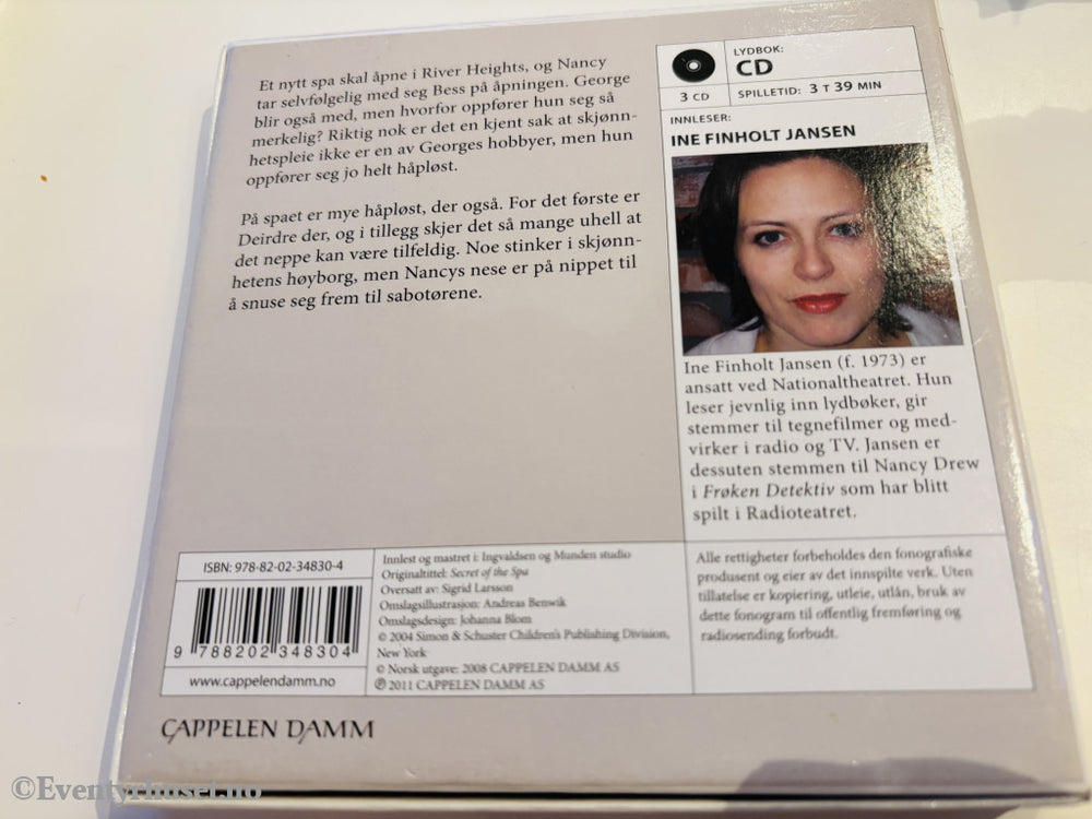 Carolyn Keene – Frøken Detektiv: Skjønnhet og sabotasje. Lydbok på CD.