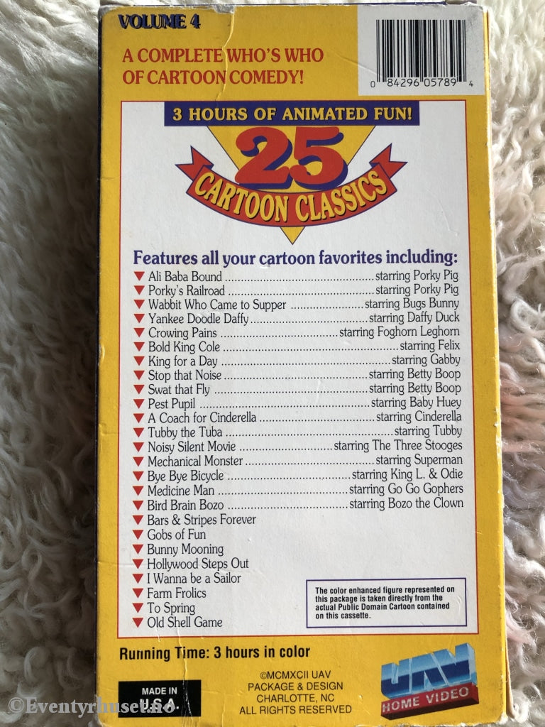 Cartoon Classics. Volume 4. Vhs. Engelsk Tale. Vhs